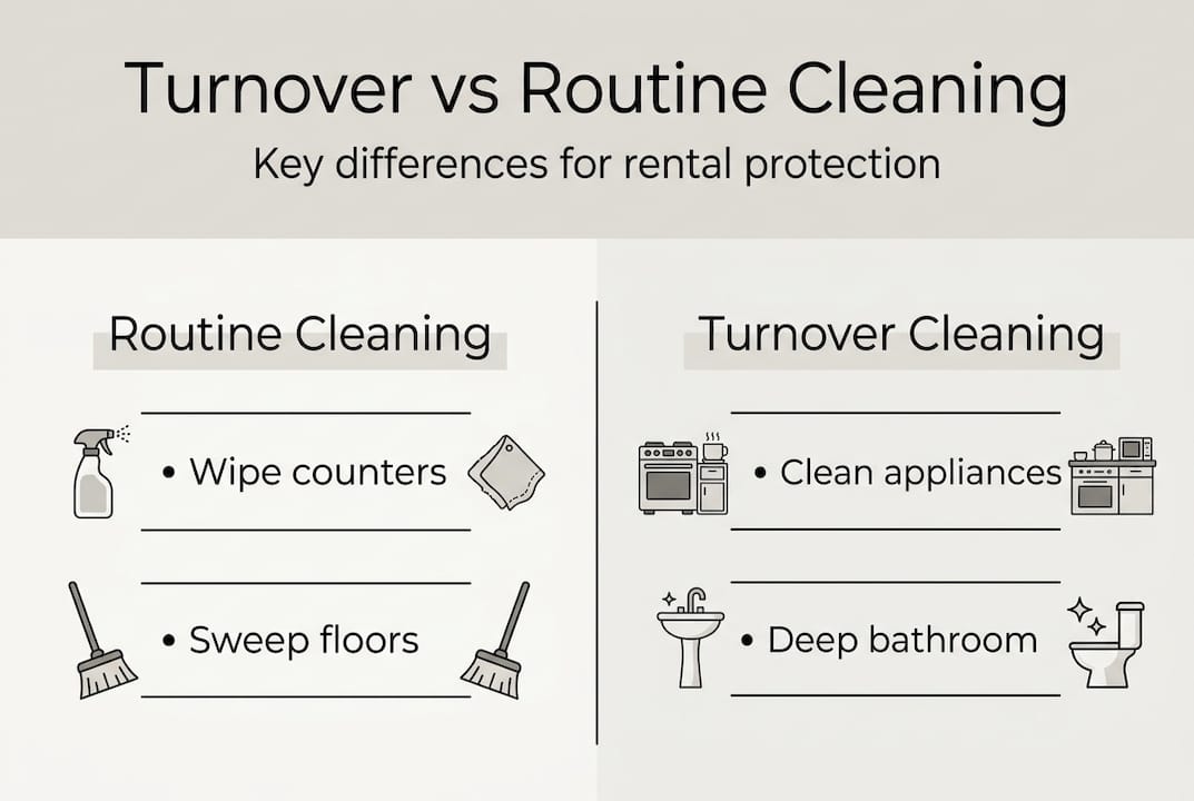 Infographic comparing turnover and routine cleaning