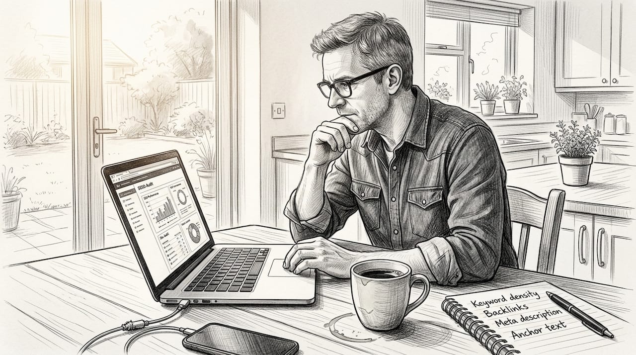 SEO ranking factors: Local Albuquerque guide for SMBs 2 Man Conducts Technical Seo Website Check At Home