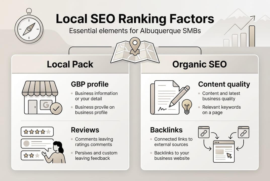 SEO ranking factors: Local Albuquerque guide for SMBs 3 Infographic Of Top Local Seo Ranking Factors