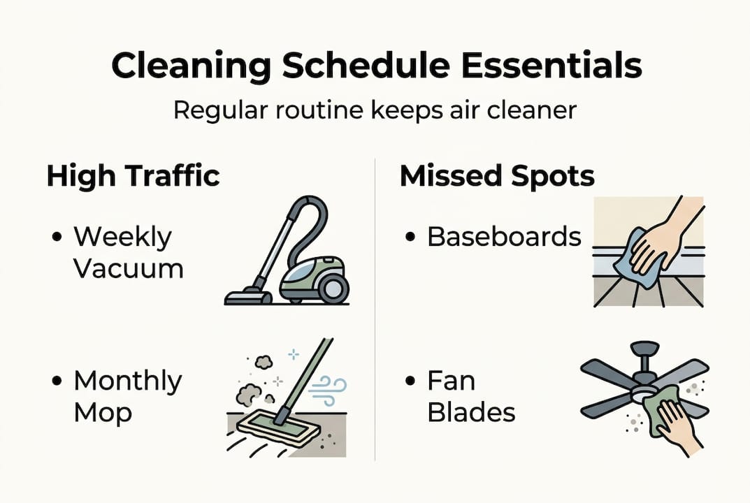 Infographic of cleaning schedule essentials