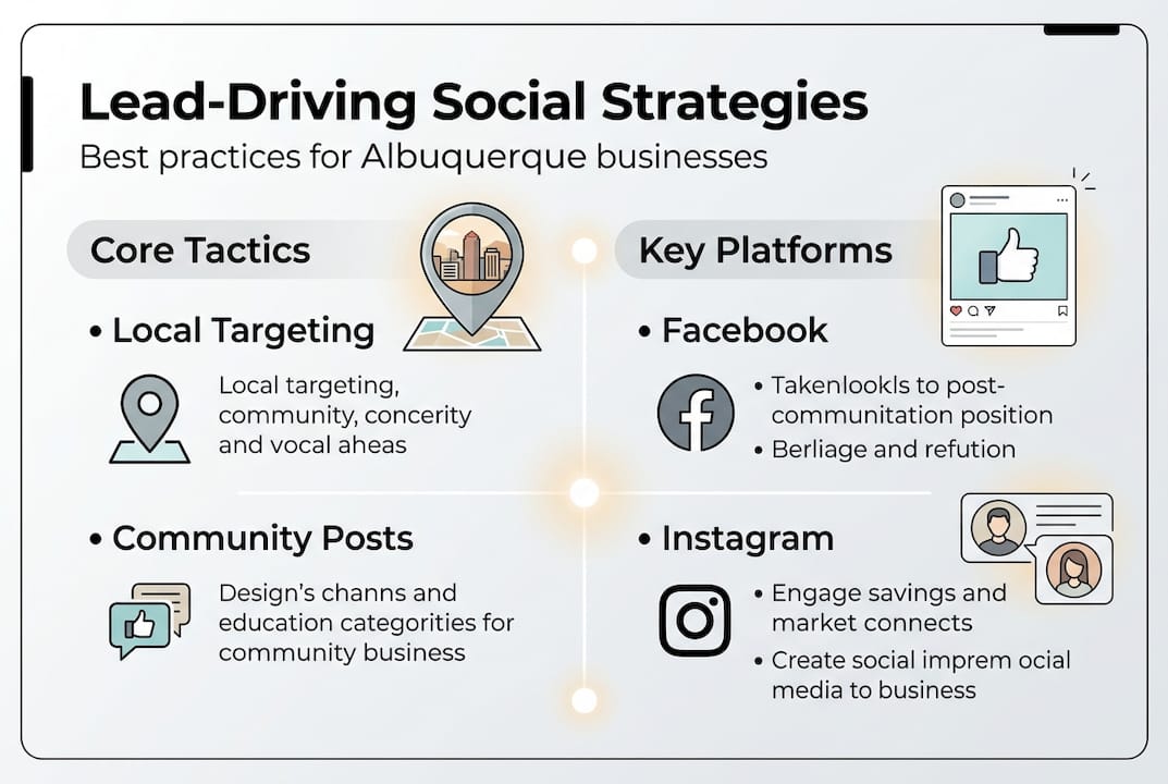 Social media strategies that deliver leads in Albuquerque 2 Infographic Of Albuquerque Lead Strategies By Platform And Tactic