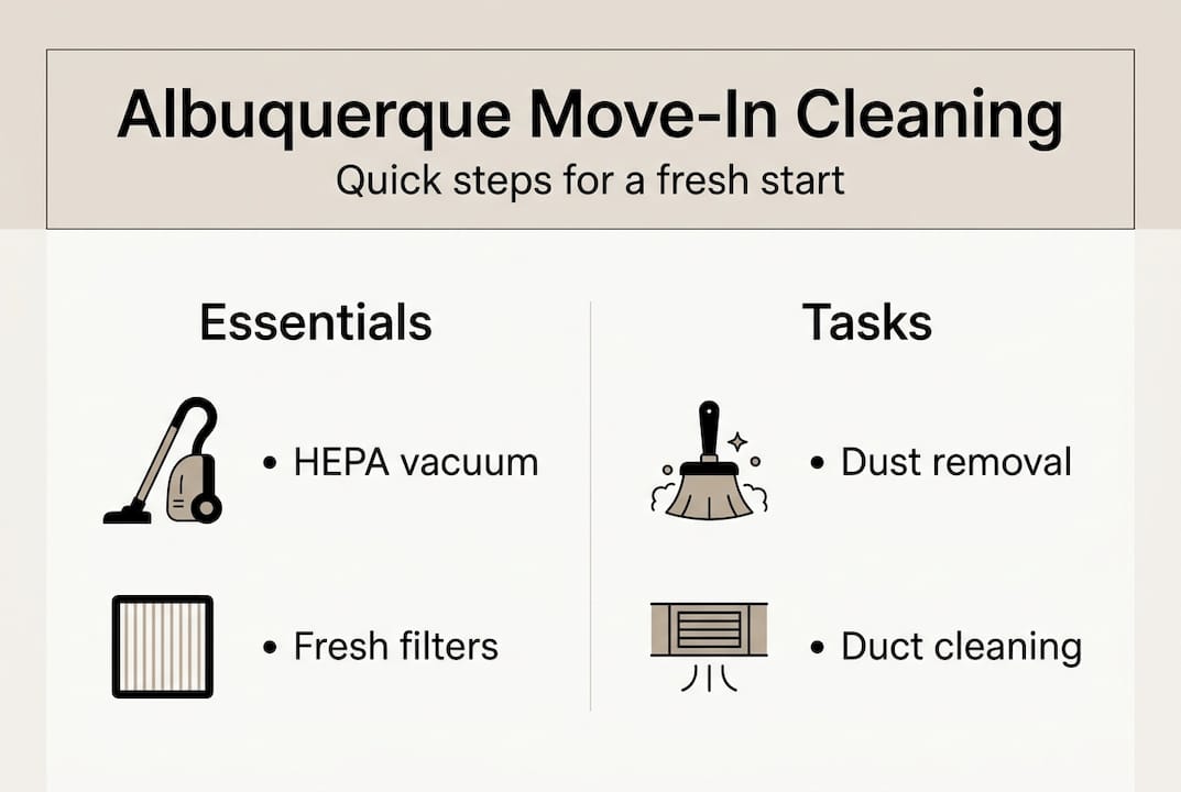 Infographic showing Albuquerque move-in cleaning steps