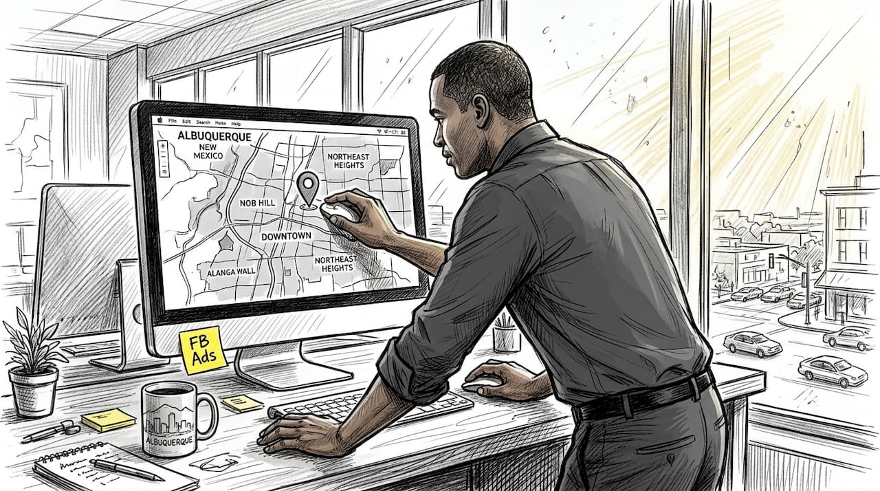 Social media marketing essentials for Albuquerque SMBs 2 Marketer Setting Albuquerque Geo-Targeted Ads