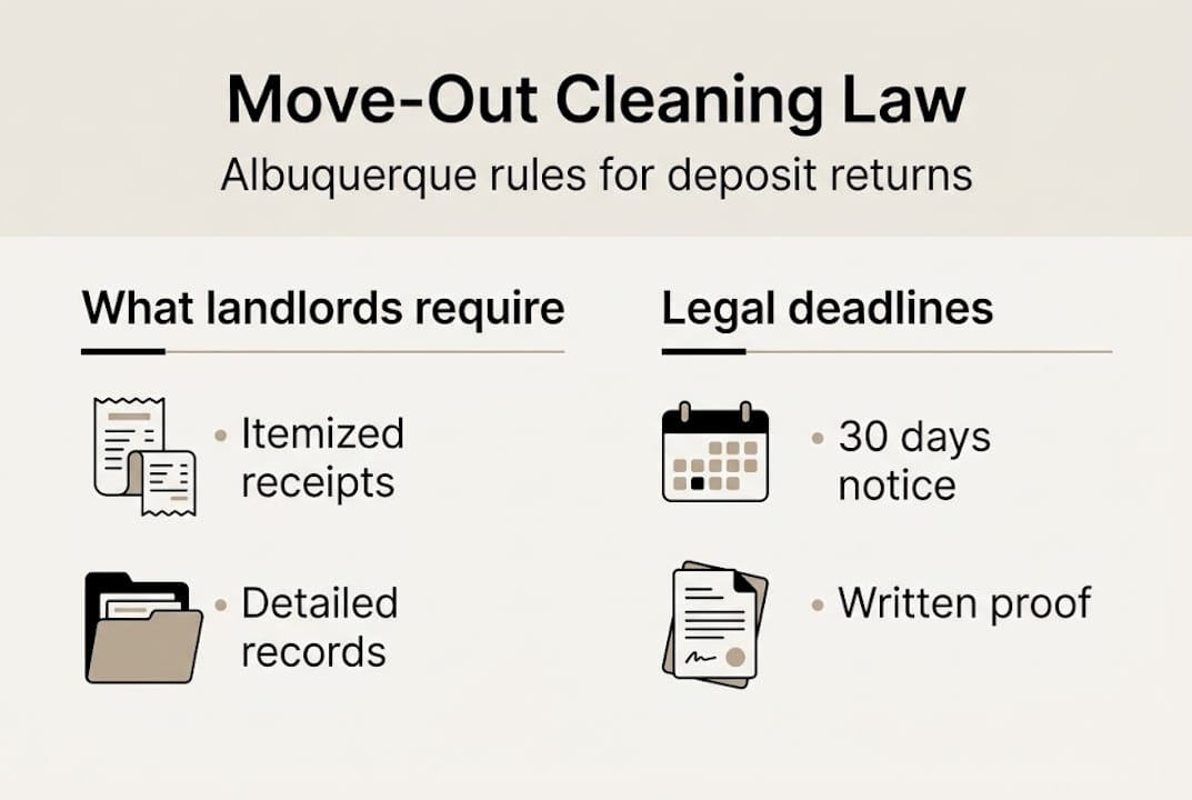 Infographic showing Albuquerque move-out cleaning law