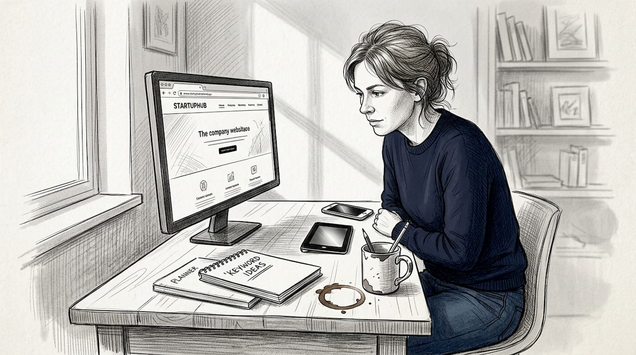 Entrepreneur Checks Seo Website In Home Office