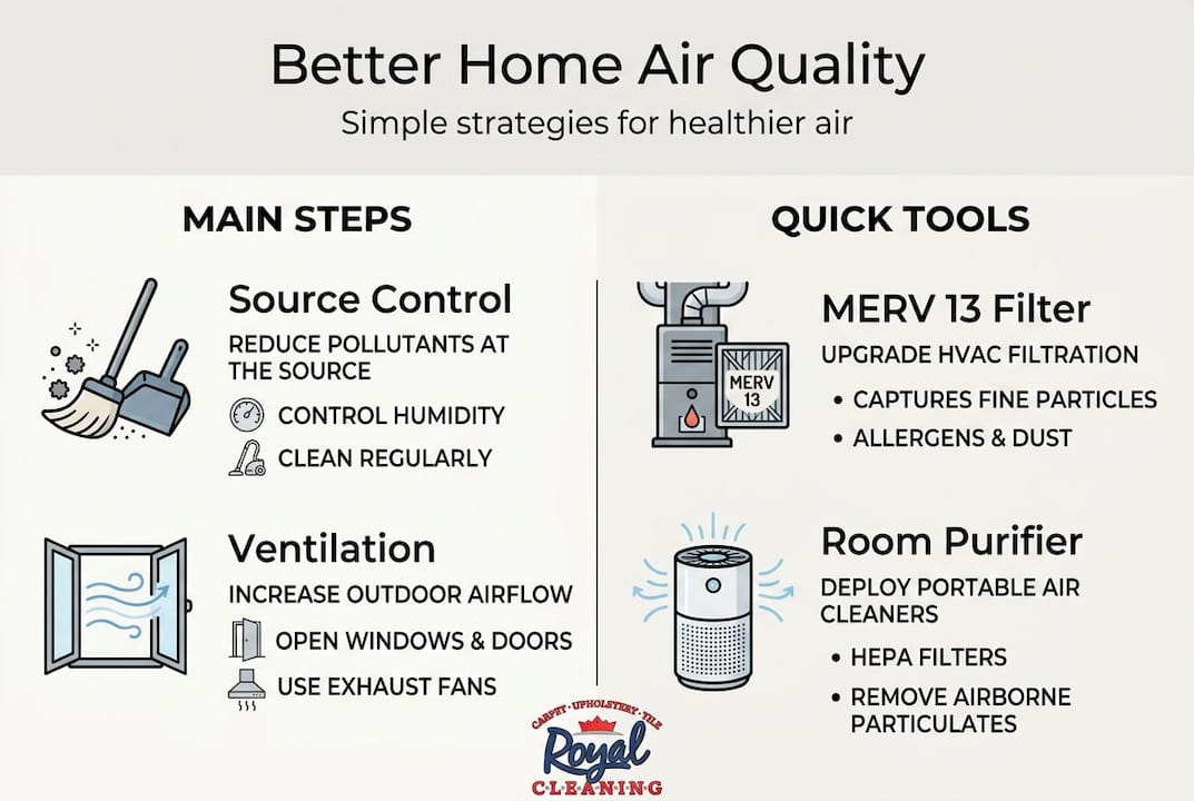 Infographic of simple clean air strategies