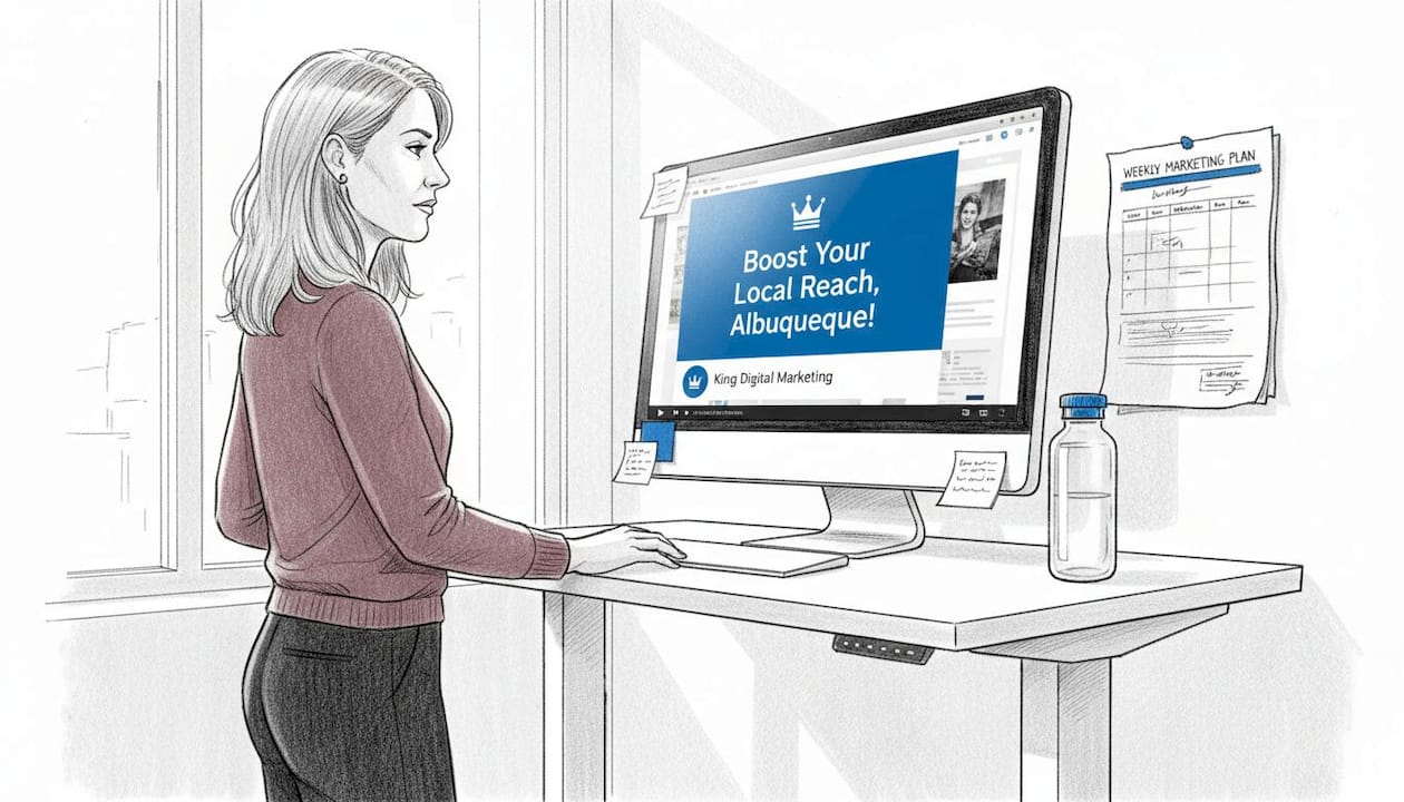 Coordinator Viewing Video Ad In Workspace