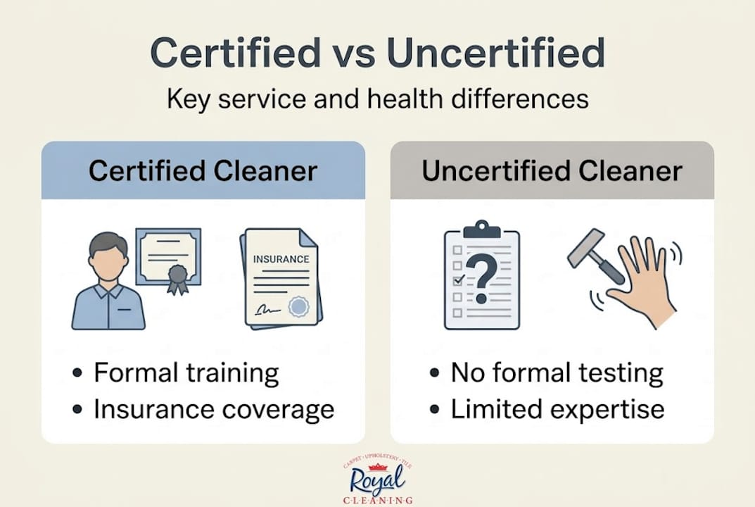 Infographic shows certified versus uncertified cleaner differences