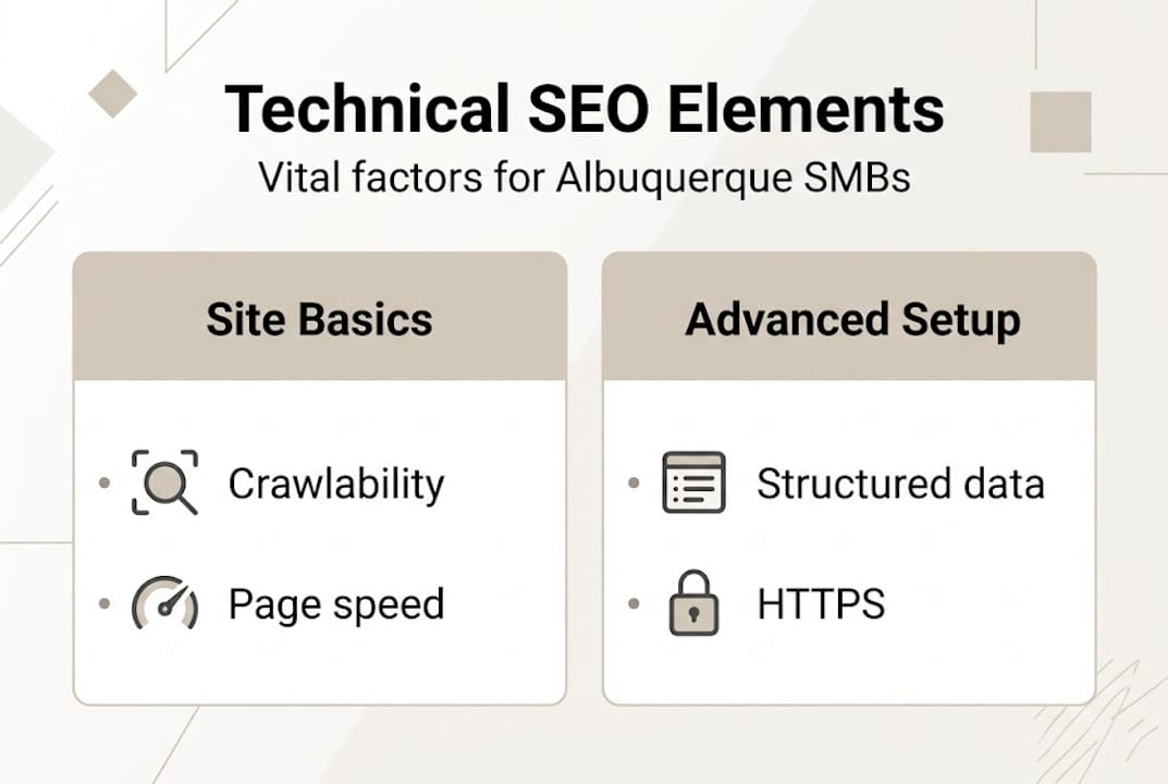 Infographic Showing Technical Seo Elements And Setup