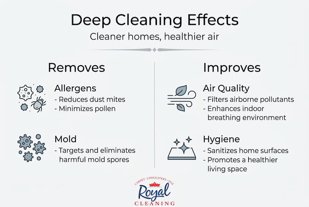 Infographic on deep cleaning improving air quality