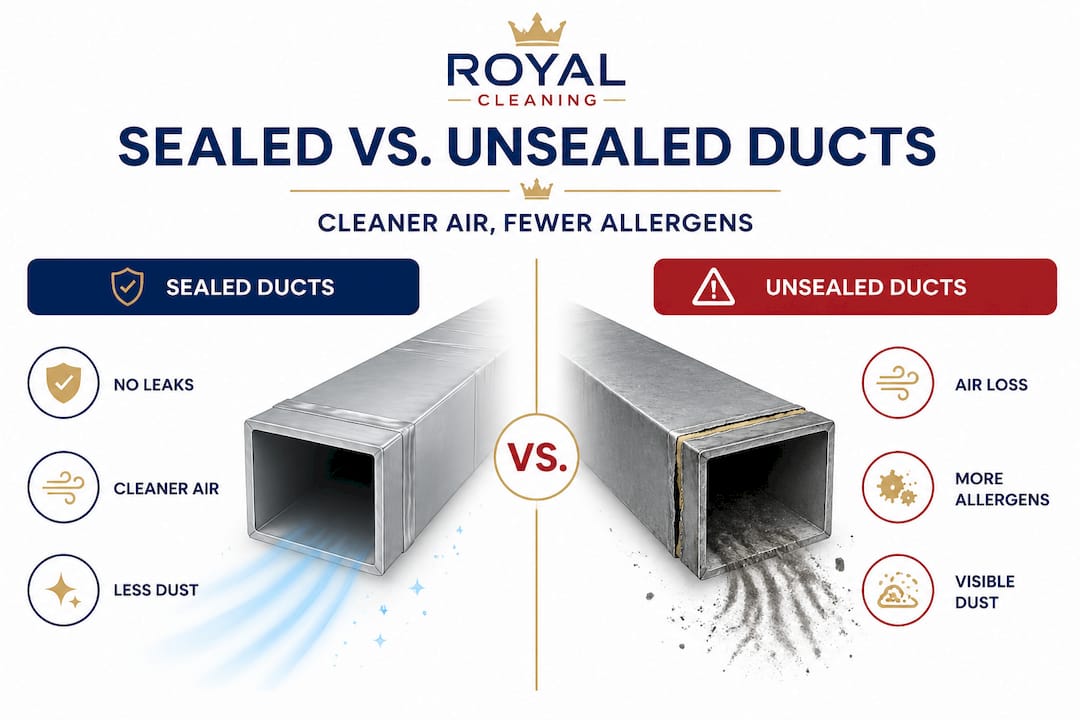Infographic comparing sealed and unsealed ducts