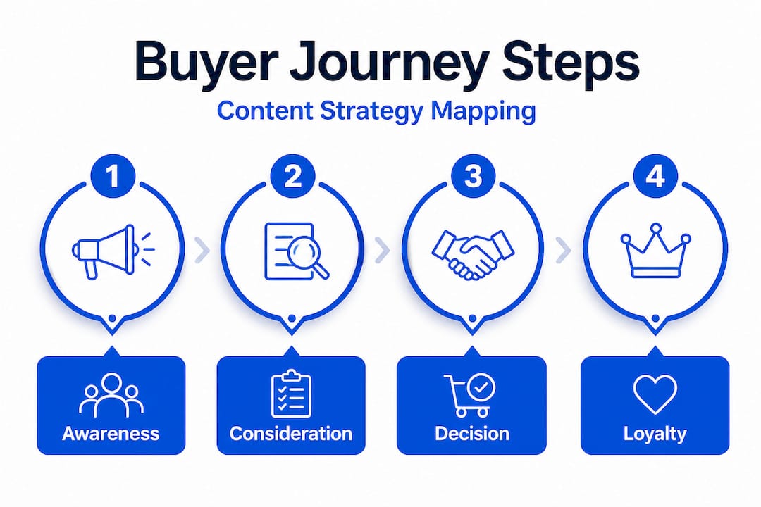 Infographic Mapping Content Strategy Buyer Journey Stages