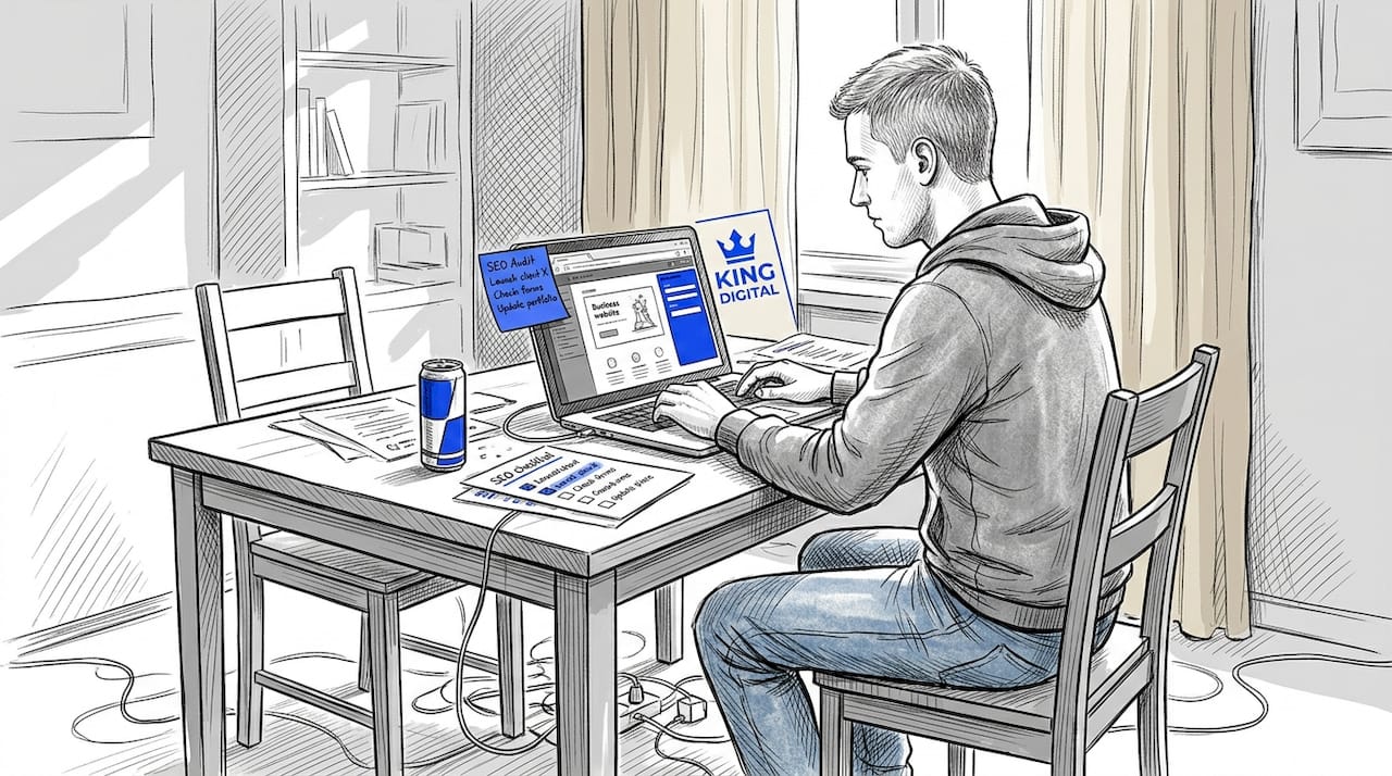 Web Designer Working On Seo Site Update