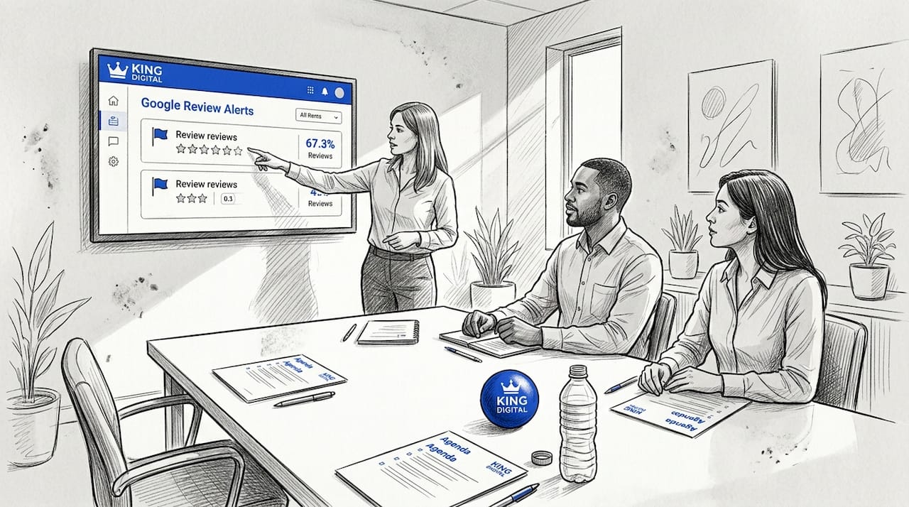 Team Reviewing Company Reputation Alerts Together