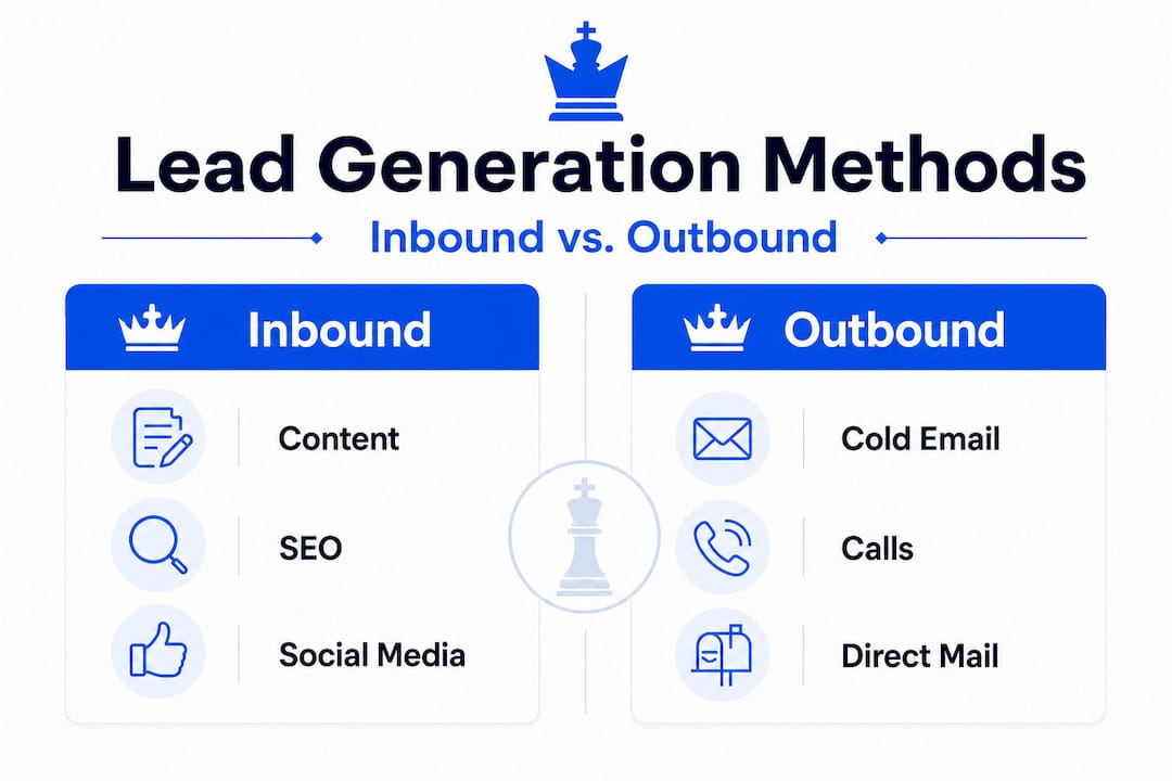 Infographic Comparing Inbound And Outbound Lead Generation Methods