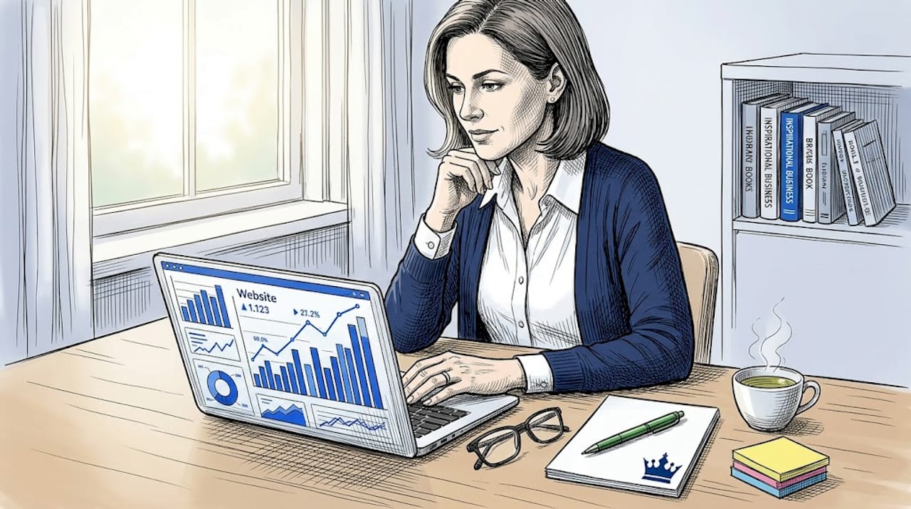 Business Owner Checking Website Analytics At Home