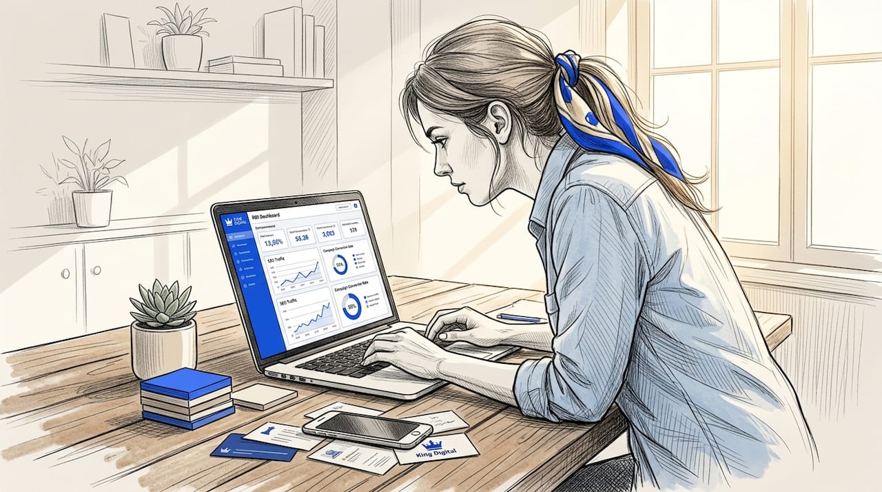 Small Business Owner At Home Reviewing Analytics
