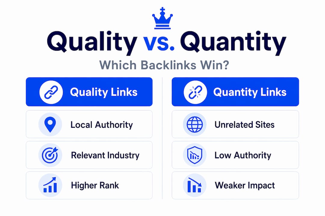 Infographic Comparing Quality Vs Quantity Seo Backlinks