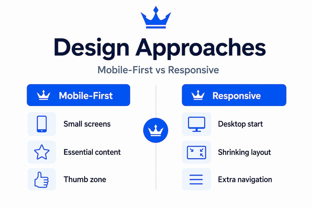 Infographic Comparing Mobile-First And Responsive Design