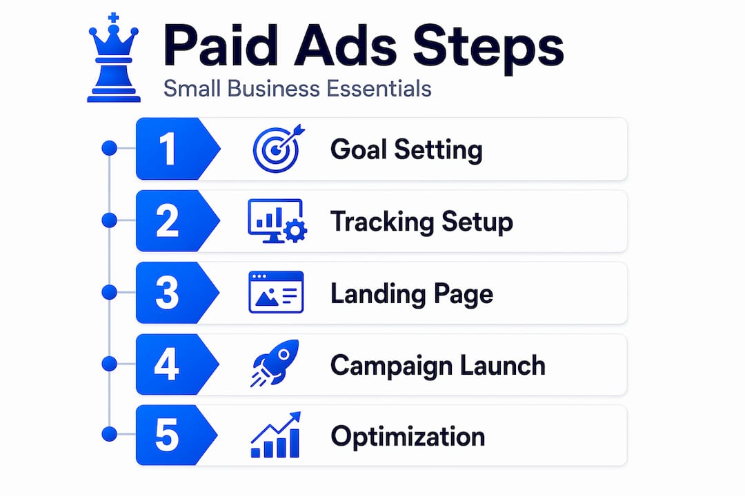 Infographic Showing Paid Ads Essential Steps
