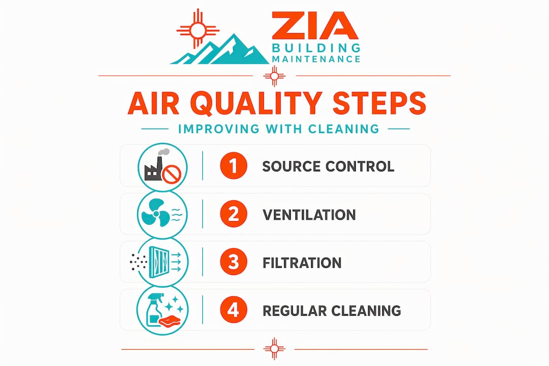 Infographic shows steps for office air quality