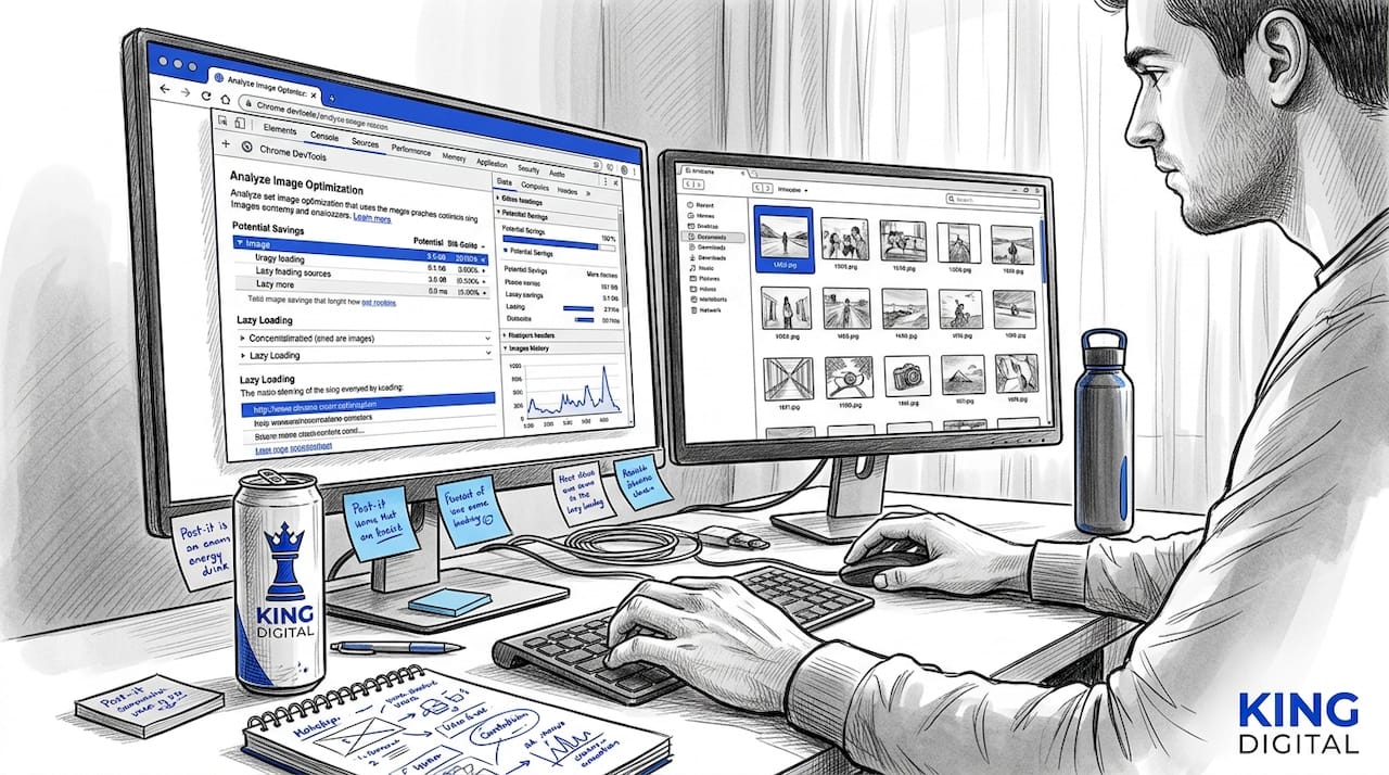Website Performance Improvement Tips for SMB Success 2 Web Developer Analyzing Page Speed And Images