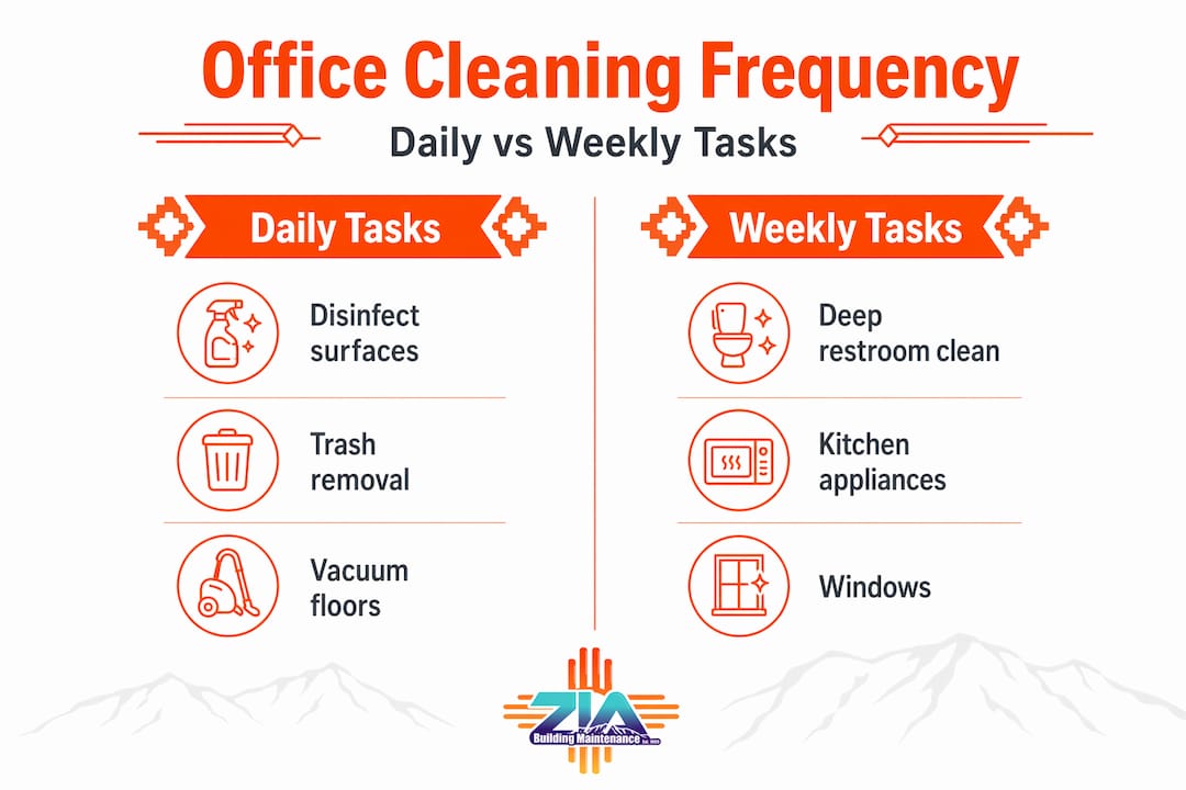 Infographic comparing daily and weekly cleaning
