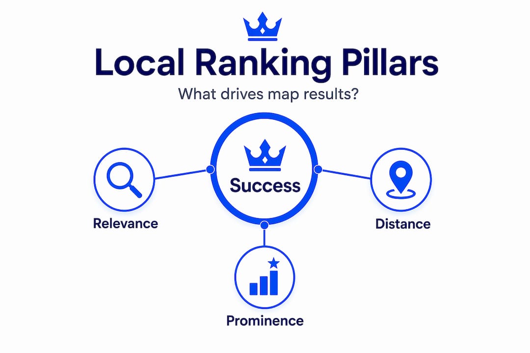 Hierarchy Infographic Of Local Search Ranking Pillars