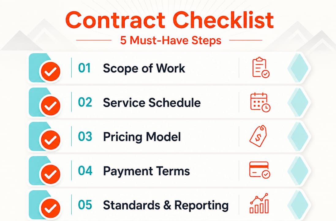 Infographic checklist for cleaning contract essentials