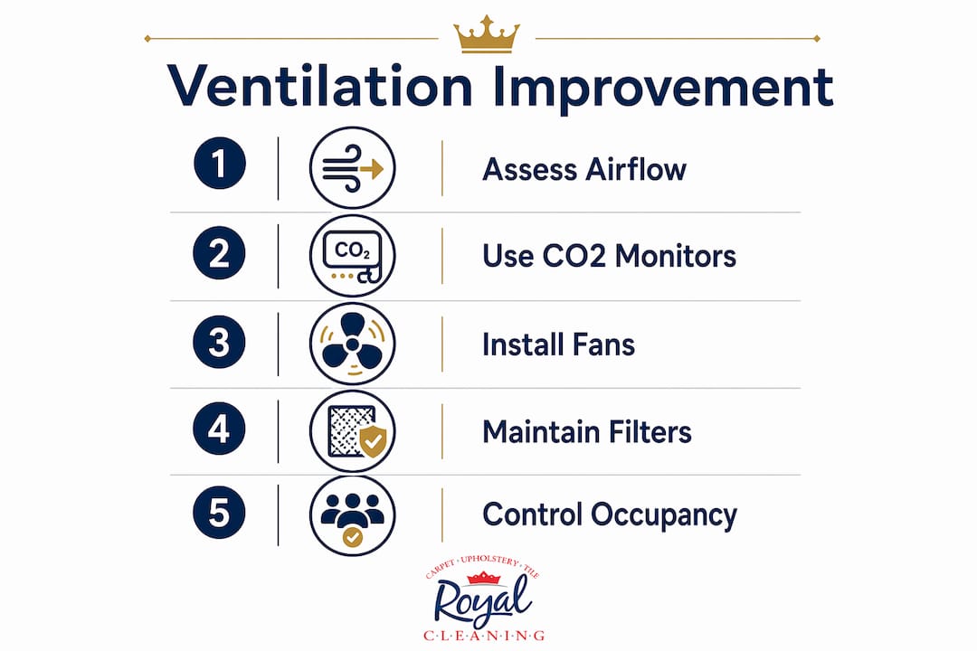 Step-by-step guide infographic for ventilation improvement