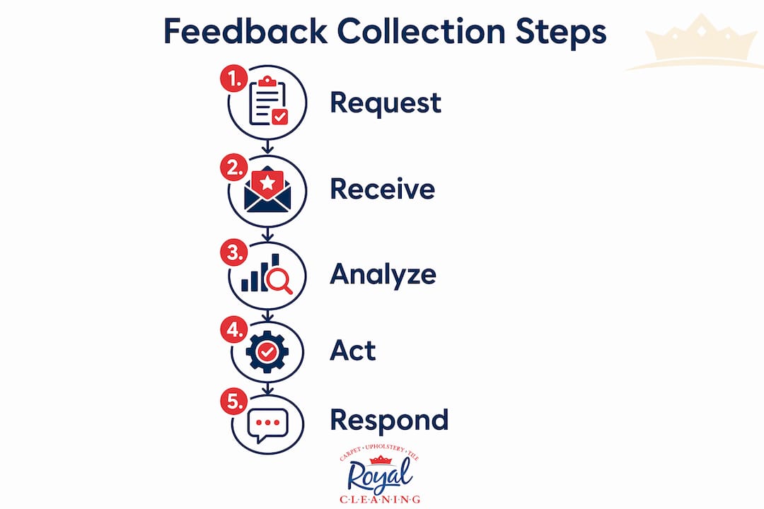 Infographic outlining feedback collection steps
