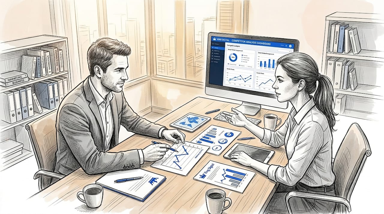 Social Media Strategy Step by Step for SMBs 2 Business Team Analyzing Social Media Metrics