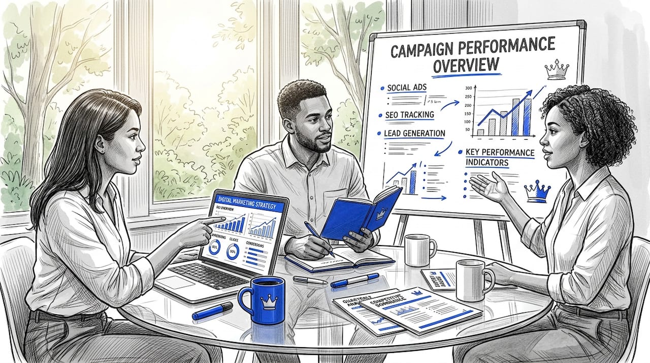 Marketing Team Reviewing Data Charts In Conference Room