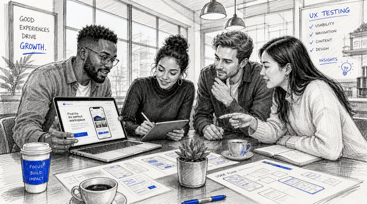 Team Collaborating On Website Ux Testing