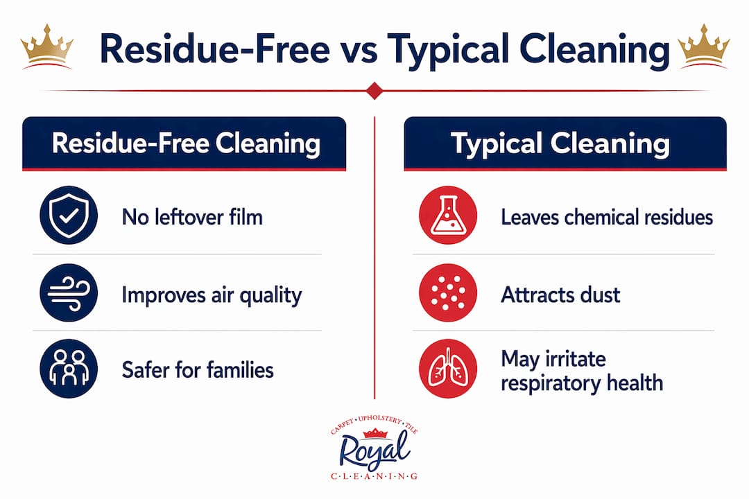 Infographic comparing residue-free and typical cleaning methods