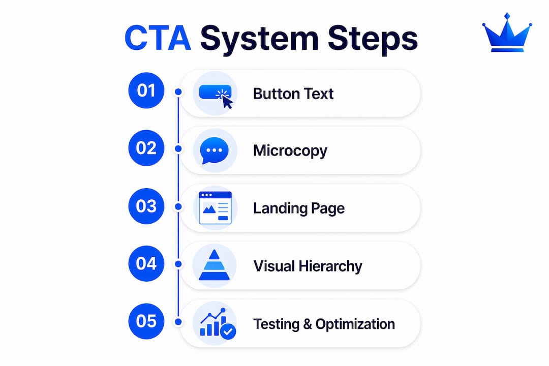 Explaining Call-to-Action Strategies That Drive Real Conversions 3 Infographic Illustrating Steps In Cta System