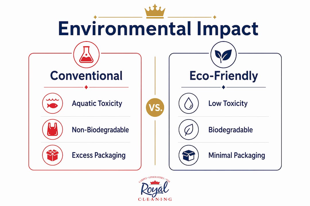 Infographic comparing environmental impacts of cleaning products