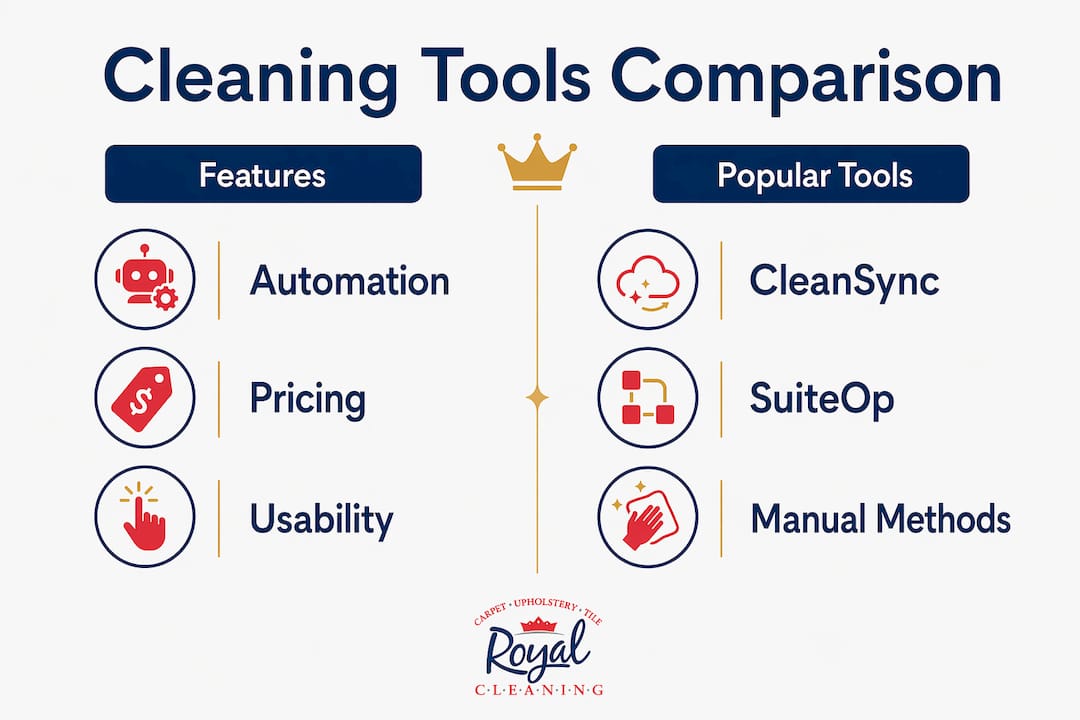 Infographic comparing rental cleaning scheduling tools