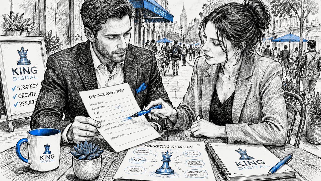 Types of Content for Local Businesses That Actually Work 2 Two People Discussing Faq Content Over Paperwork