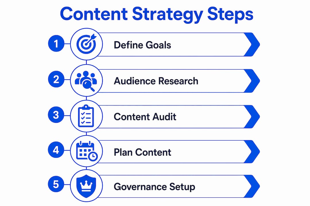 Infographic Illustrating Steps To Create A Content Strategy