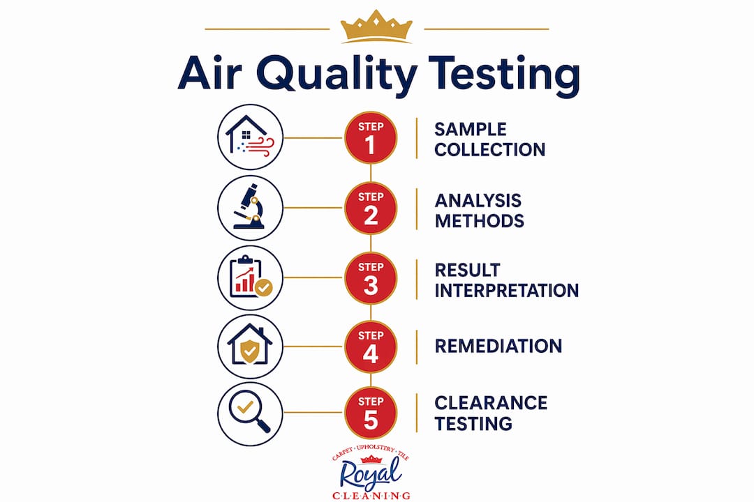 Infographic outlining air quality testing steps