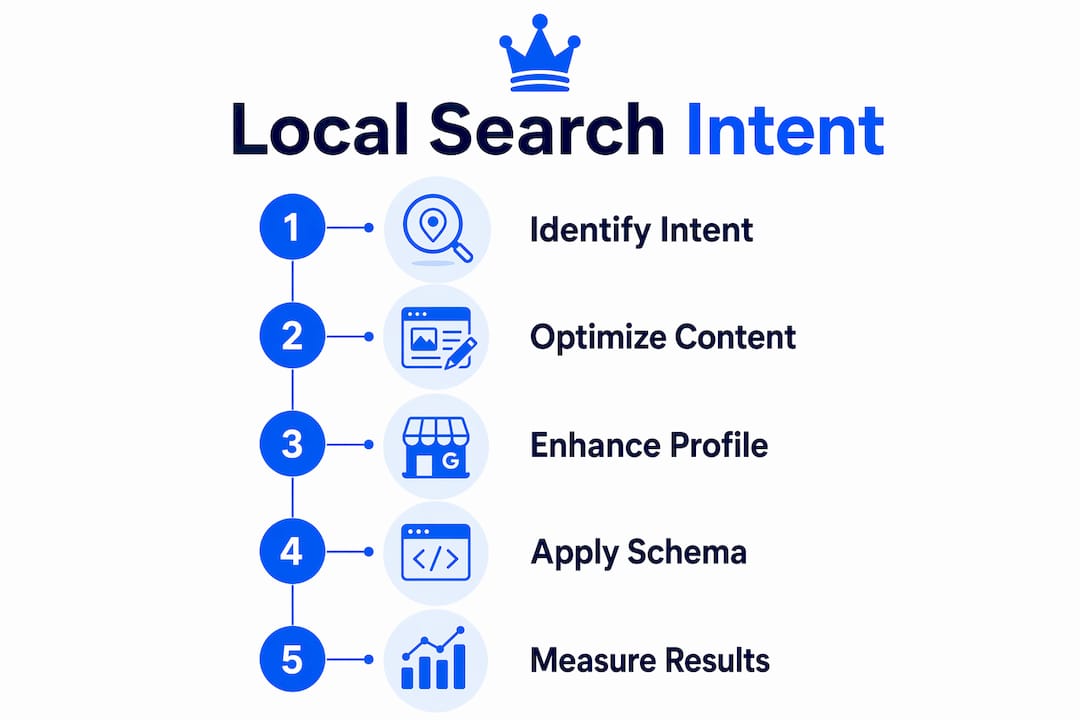 Infographic Illustrating Steps In Local Search Intent Optimization