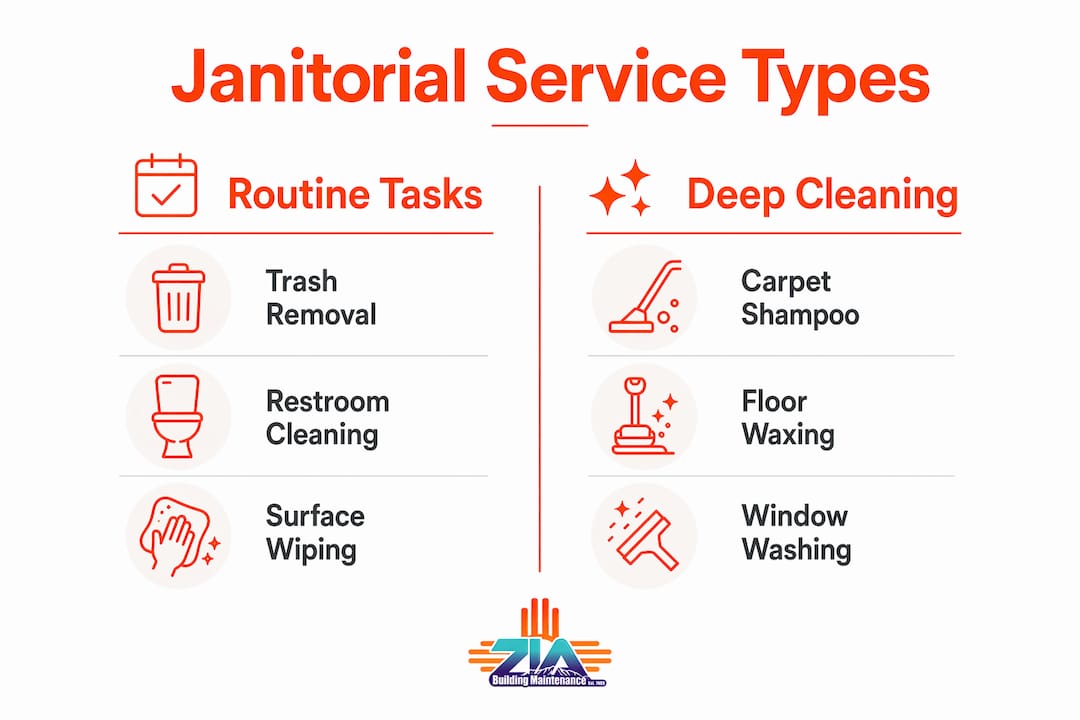 Infographic comparing routine and deep cleaning tasks
