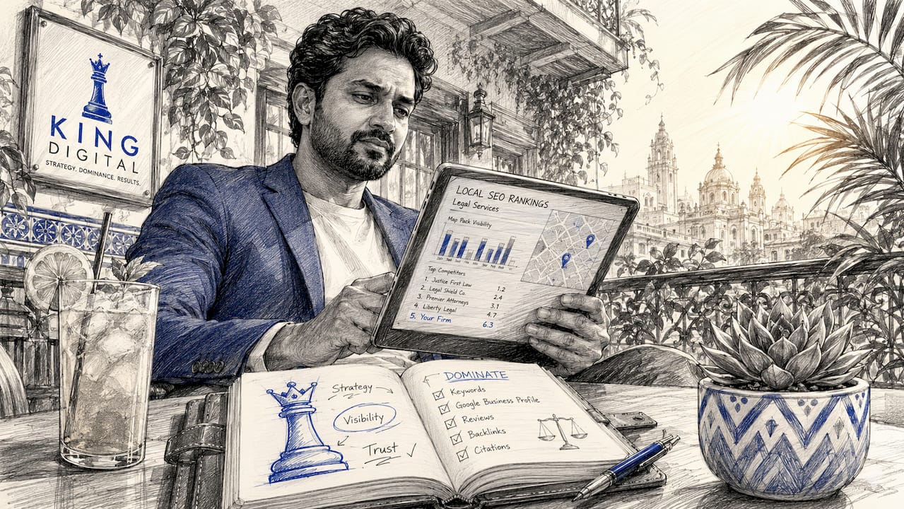 Man Analyzing Local Seo Competition Outdoors