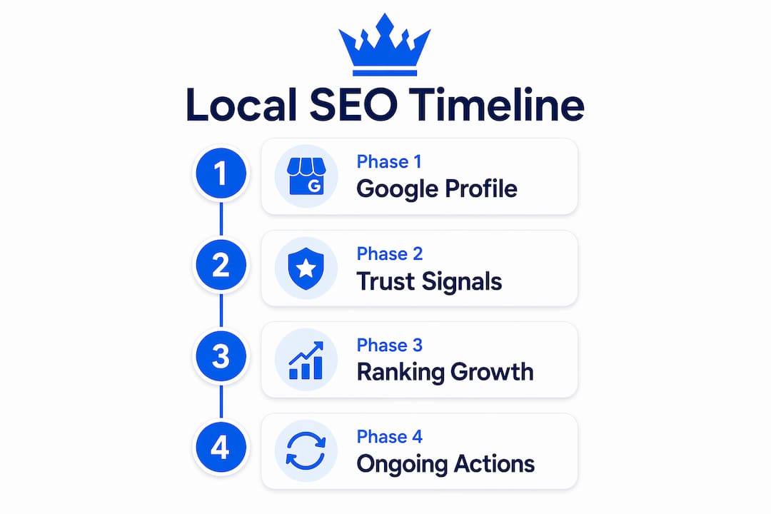 Infographic Outlining Local Seo Phased Timeline
