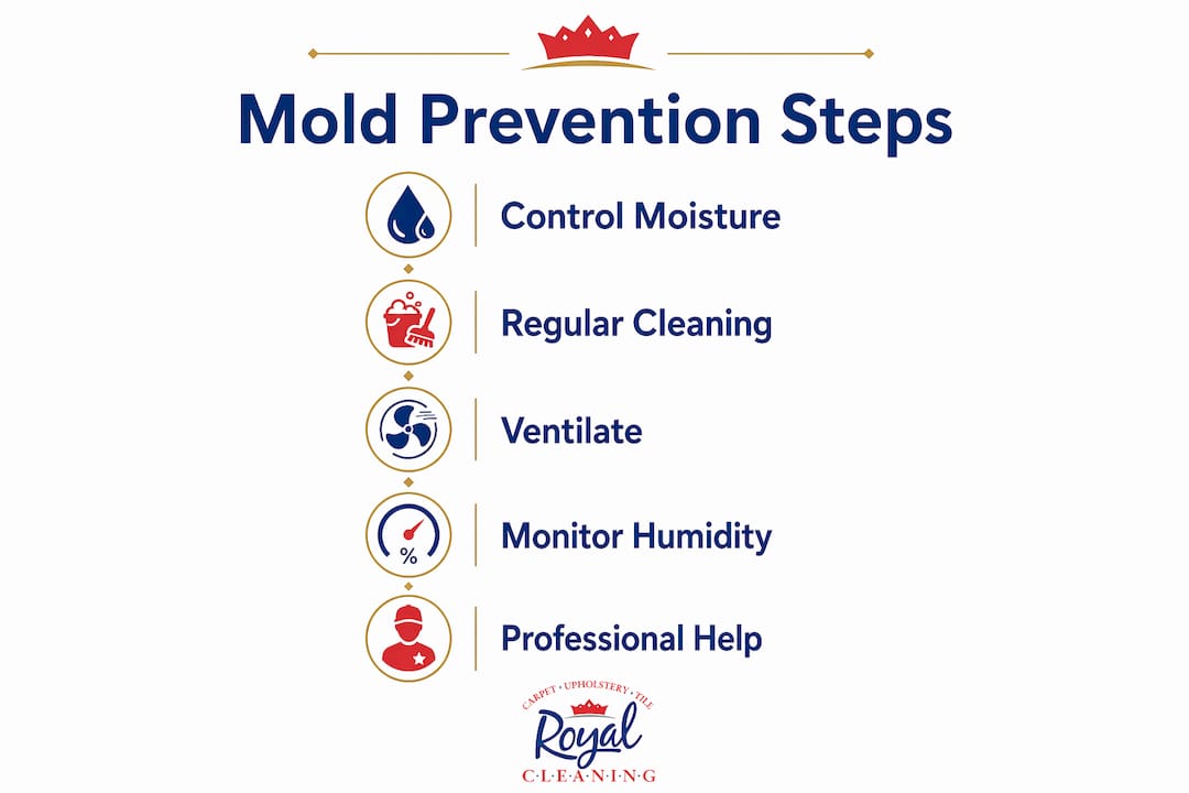 Infographic showing steps to prevent mold growth