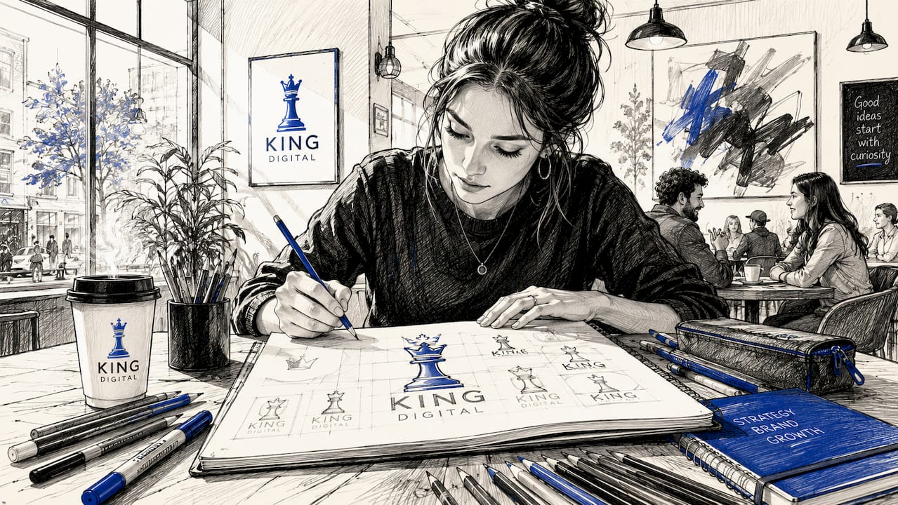 Types of Digital Branding: A 2026 Guide for Marketers 1 Designer Sketching Logos For Visual Branding
