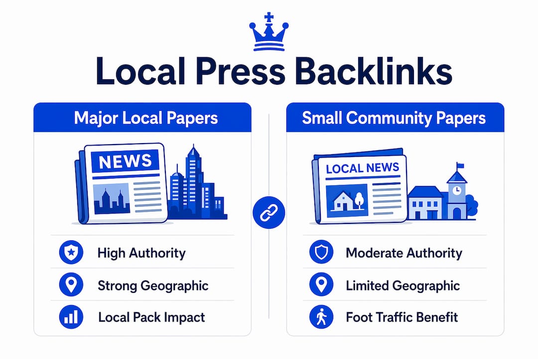 Infographic Comparing Major Local And Community Paper Backlinks
