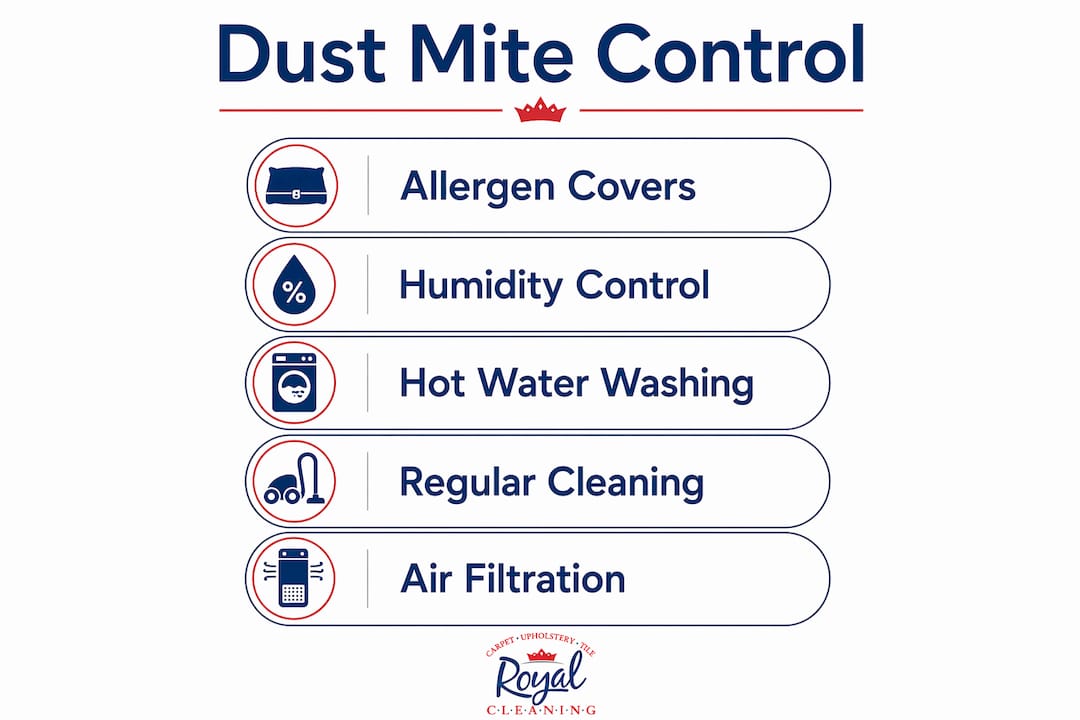 Infographic of key dust mite control methods