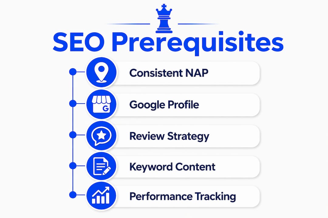 Auto Repair Local SEO Steps: Your 2026 Growth Guide 1 Infographic Showing Key Seo Prerequisites Steps